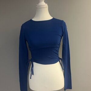 NWOT Hollister Blue Long Sleeve Ruched Top​​​